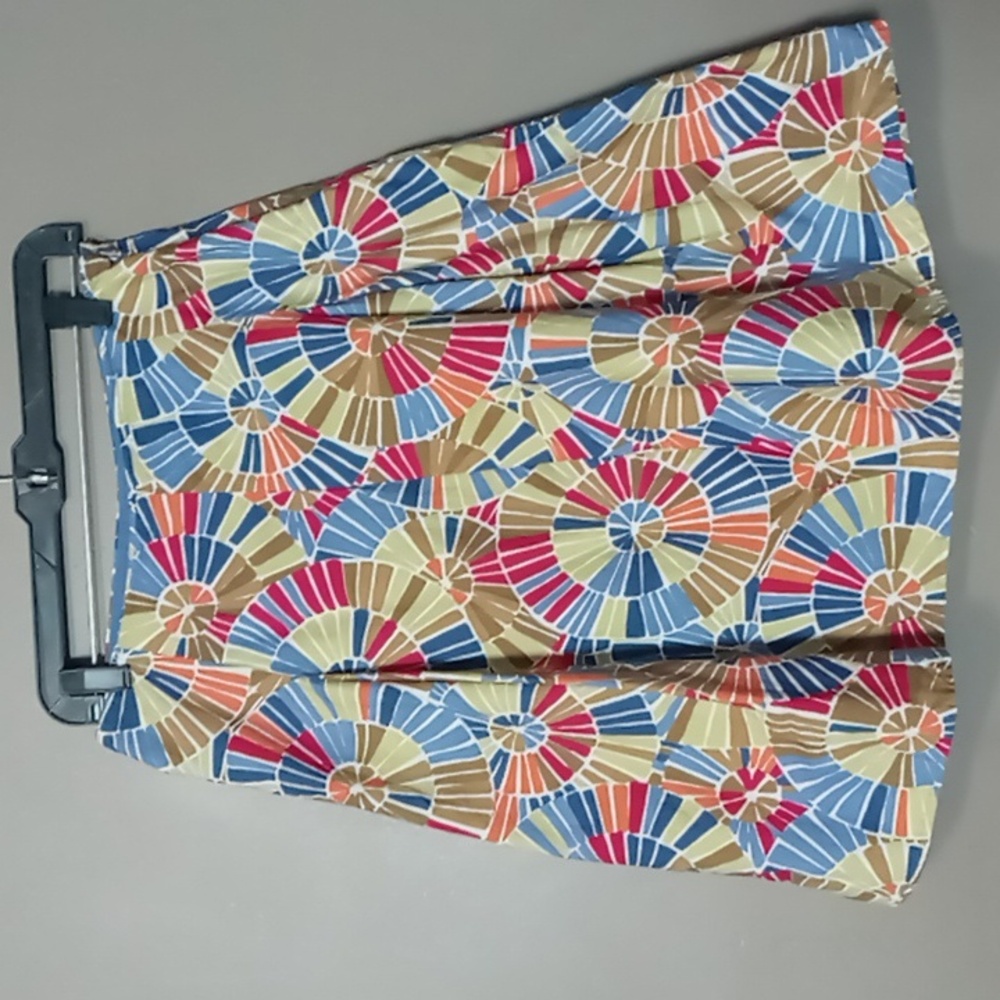 Talbots Multi Colored Circle Patterned Lined Skir… - image 1